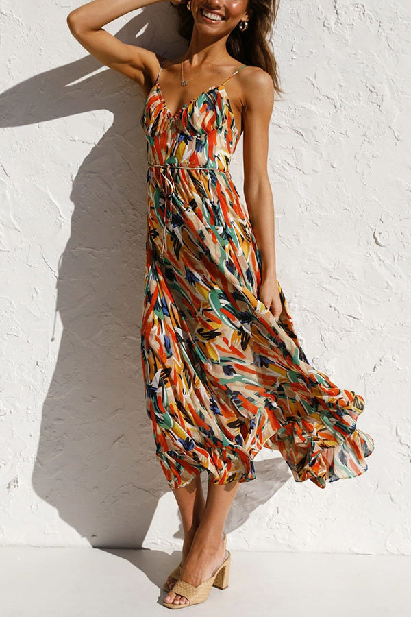 Stay Amazing – Bunt bedrucktes Midikleid